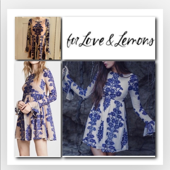 For Love And Lemons Dresses & Skirts - For Love and Lemons blue Temecula dress